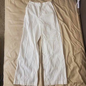 White linen pants
